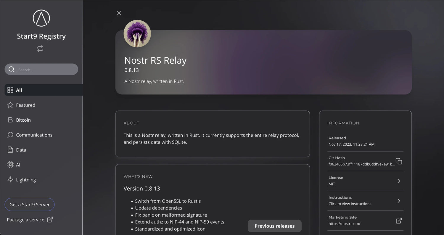 Start9 Server One 2TB - 16GB Full Node