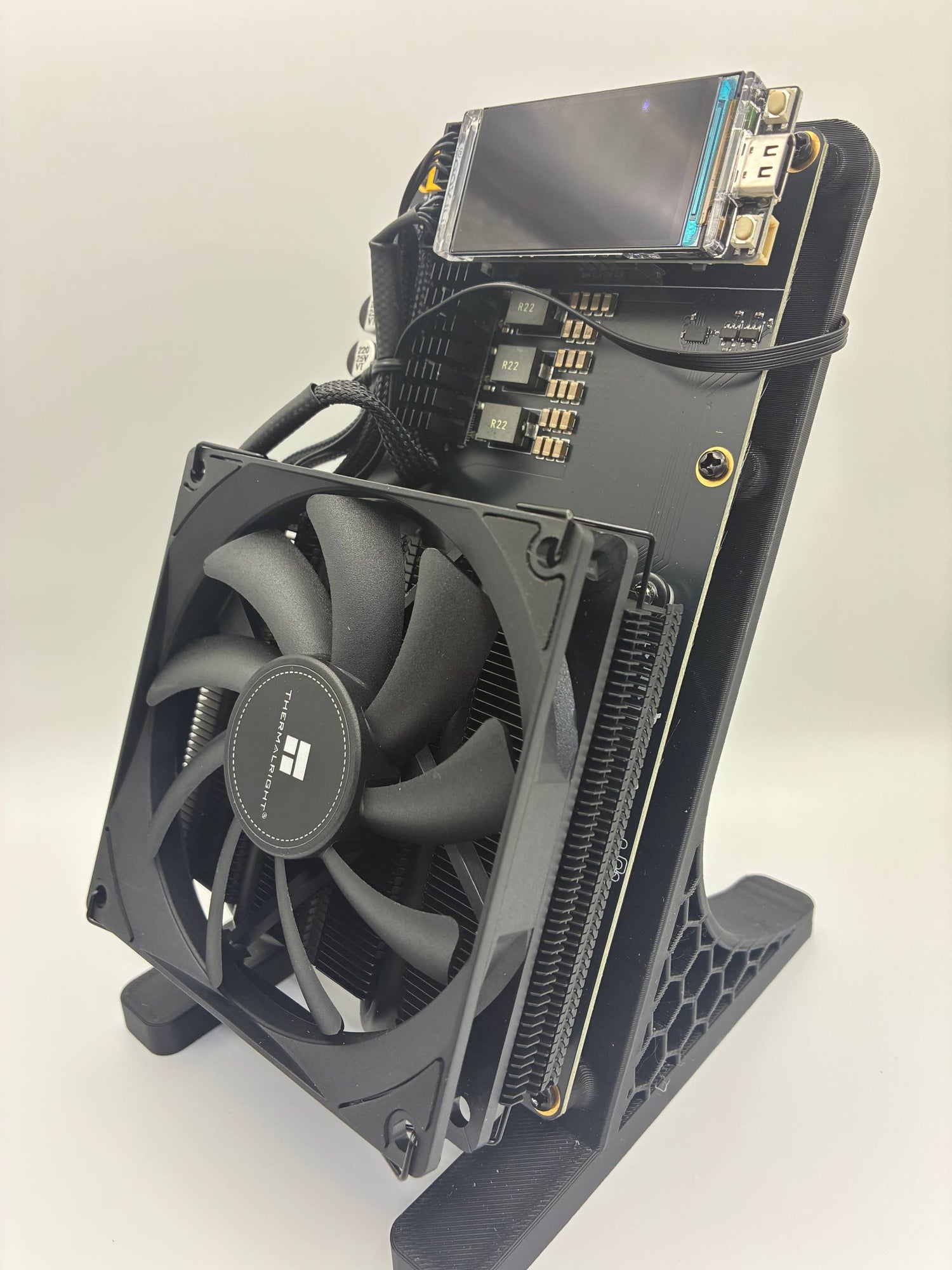 NerdQaxe++ Rev-6 PRO Desktop Bitcoin Miner · Up to 6 TH/s · XT30 Power · Dual Cooling Fans · Quiet, Refined Performance